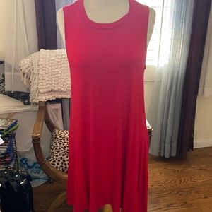 Red midi dress